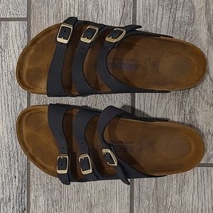 Birkenstock Florida navy sandals size 39 soft footbed